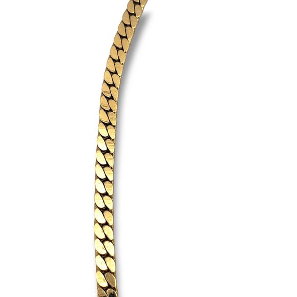 Crown Trifari Gold Tone Chain Rhinestone Center Collar Necklace Vintage Retro - Picture 6 of 11